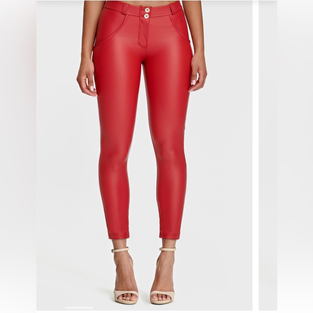 Freddy WR.UP Faux Red Leather 7/8 mid rise